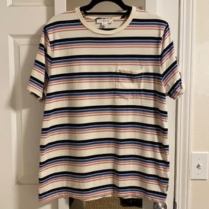 FRAME Men’s Slim Fit Stripe Pocket T-Shirt - Large